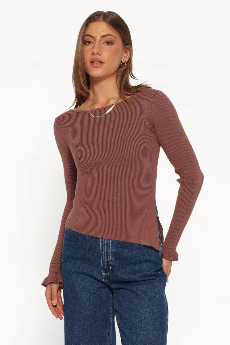 Blusa Tricô Fiana Knitted Marrom - foto 1