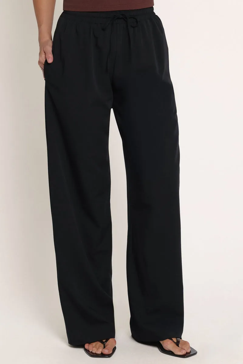 Calça Pantalona Drapey Elastic Waist Preto - foto 2