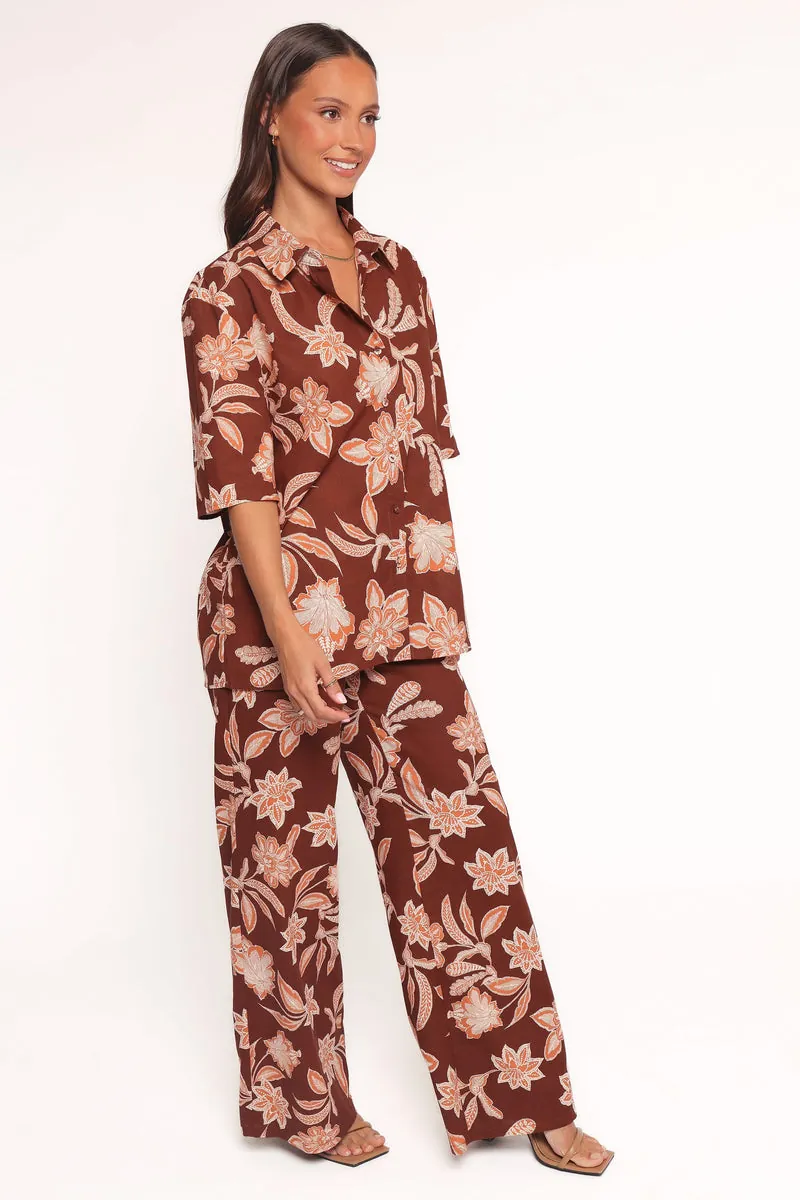 Calça Pantalona Samira Laranja Floral - foto 3