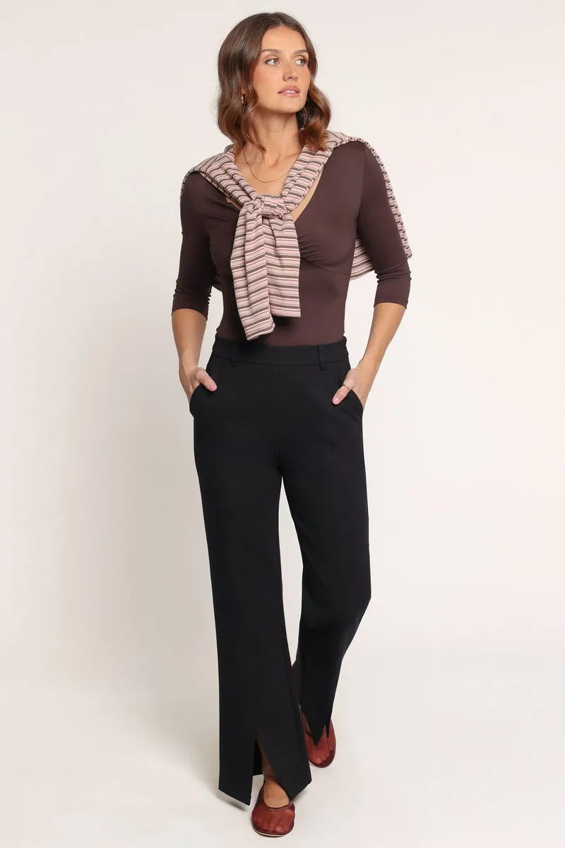 Calça Perfect Ponte Split Front Flared Preto - foto 1