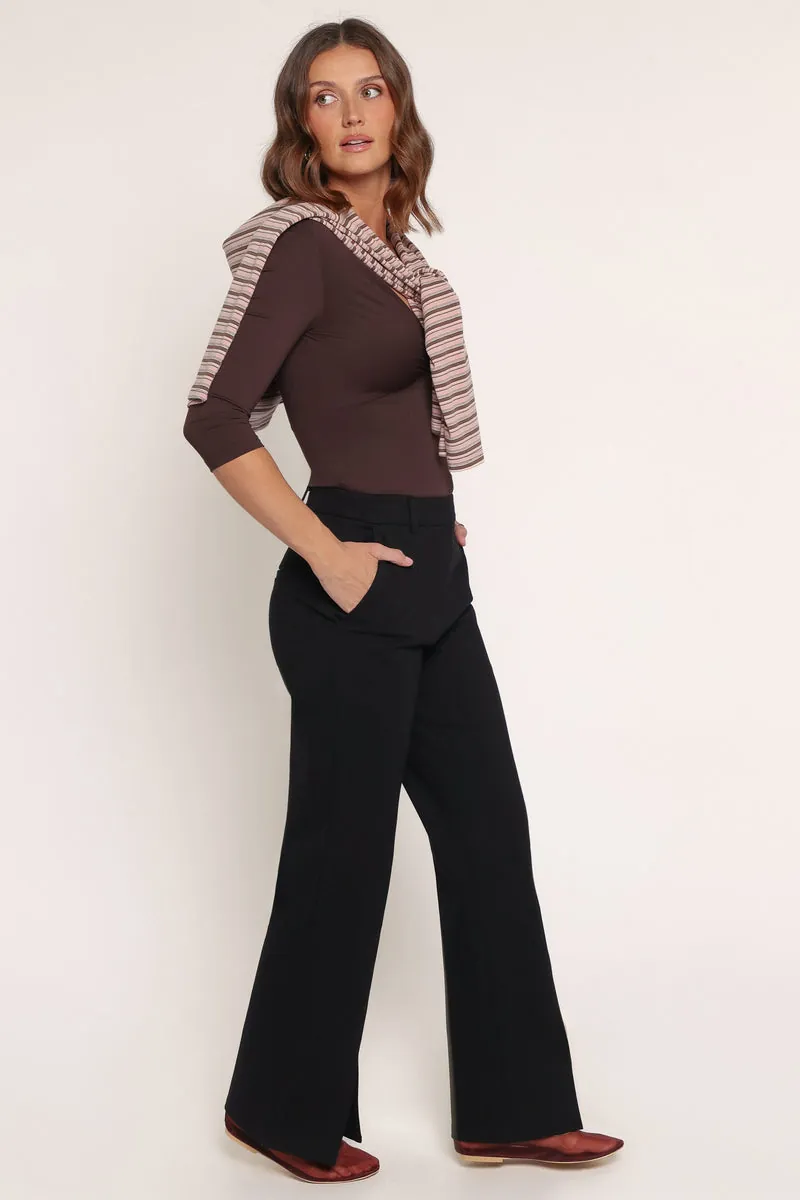 Calça Perfect Ponte Split Front Flared Preto - foto 3