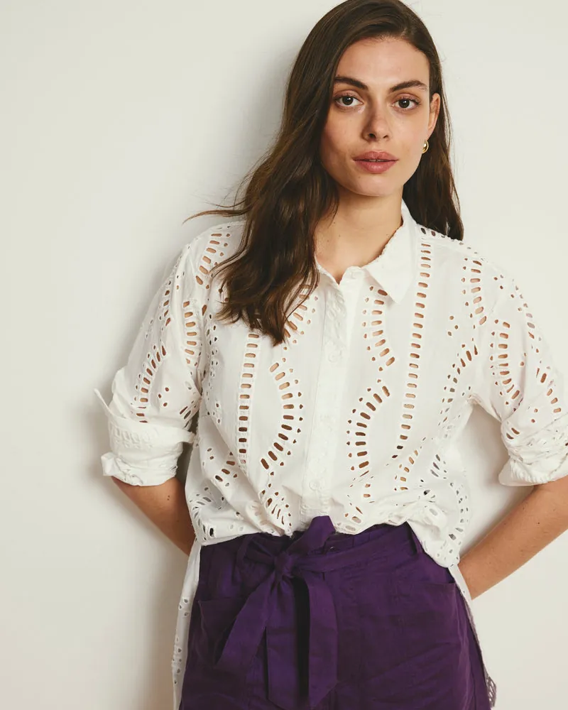 Camisa The Embroidered Artist Oversized Poplin Branco - foto 1