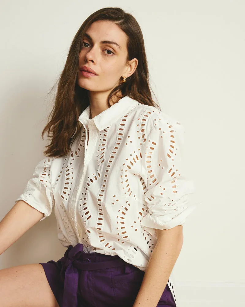 Camisa The Embroidered Artist Oversized Poplin Branco - foto 3