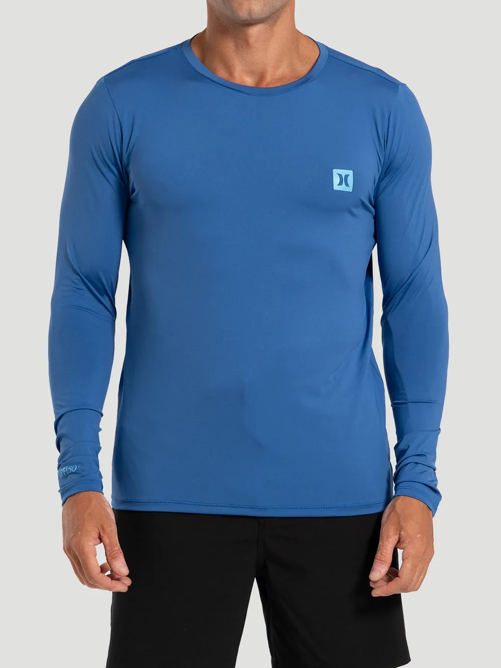 Camiseta UV Surf Hurley Mini Icon II Manga Longa Azul - foto 1