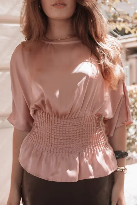Blusa Cherish Pintuck Rose