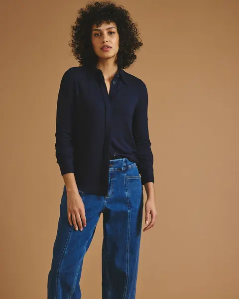 Camisa Elbe Liquid Jersey Classic Fit Midnight