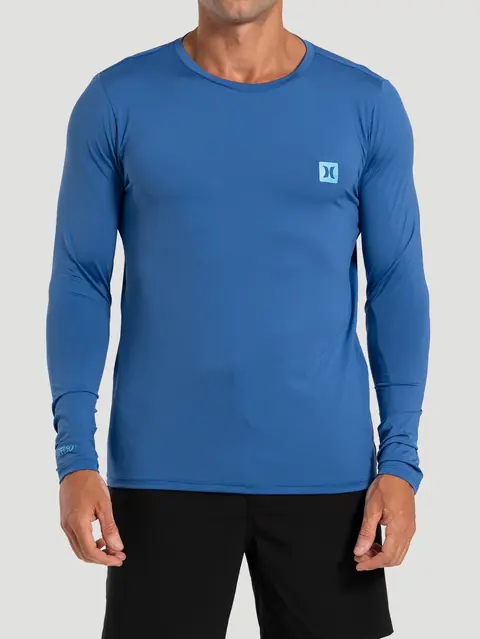 Camiseta UV Surf Hurley Mini Icon II Manga Longa Azul