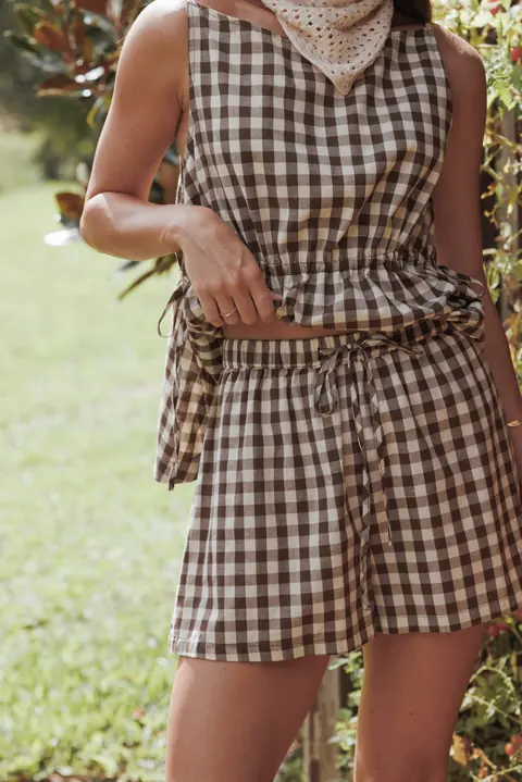Short Rory Marrom Gingham