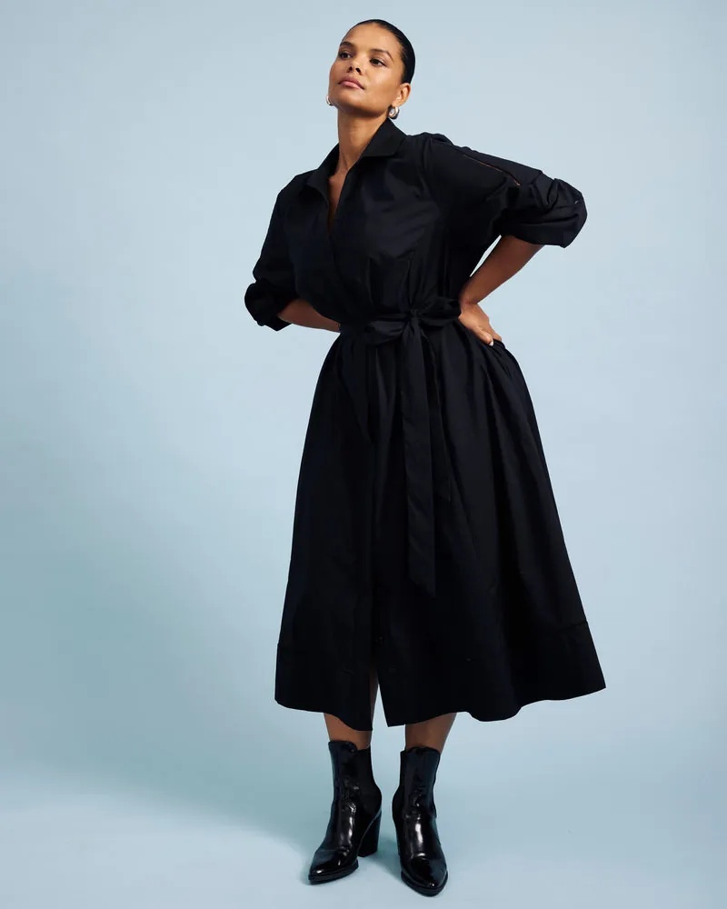 Vestido Chemise Claire Stretch Poplin Preto - foto 1