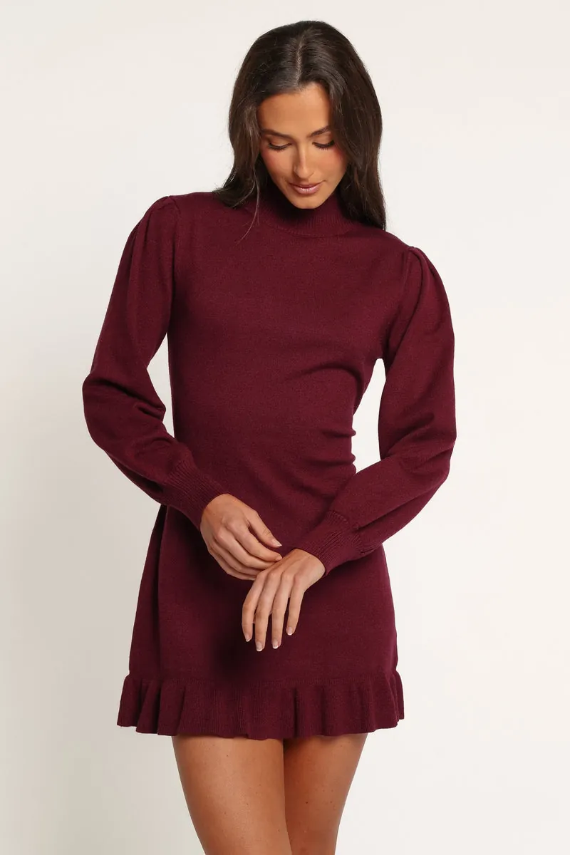 Vestido Curto Babado Londyn Sweater Cherry - foto 2