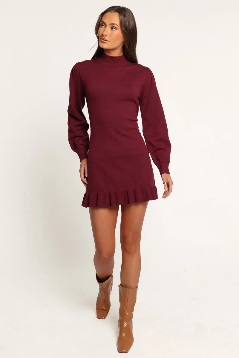 Vestido Curto Babado Londyn Sweater Cherry - foto 3