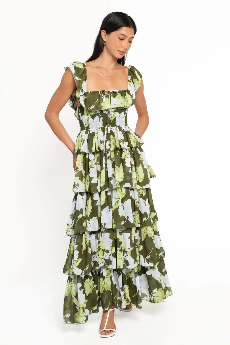 Vestido Longo Belle Verde Floral - foto 2