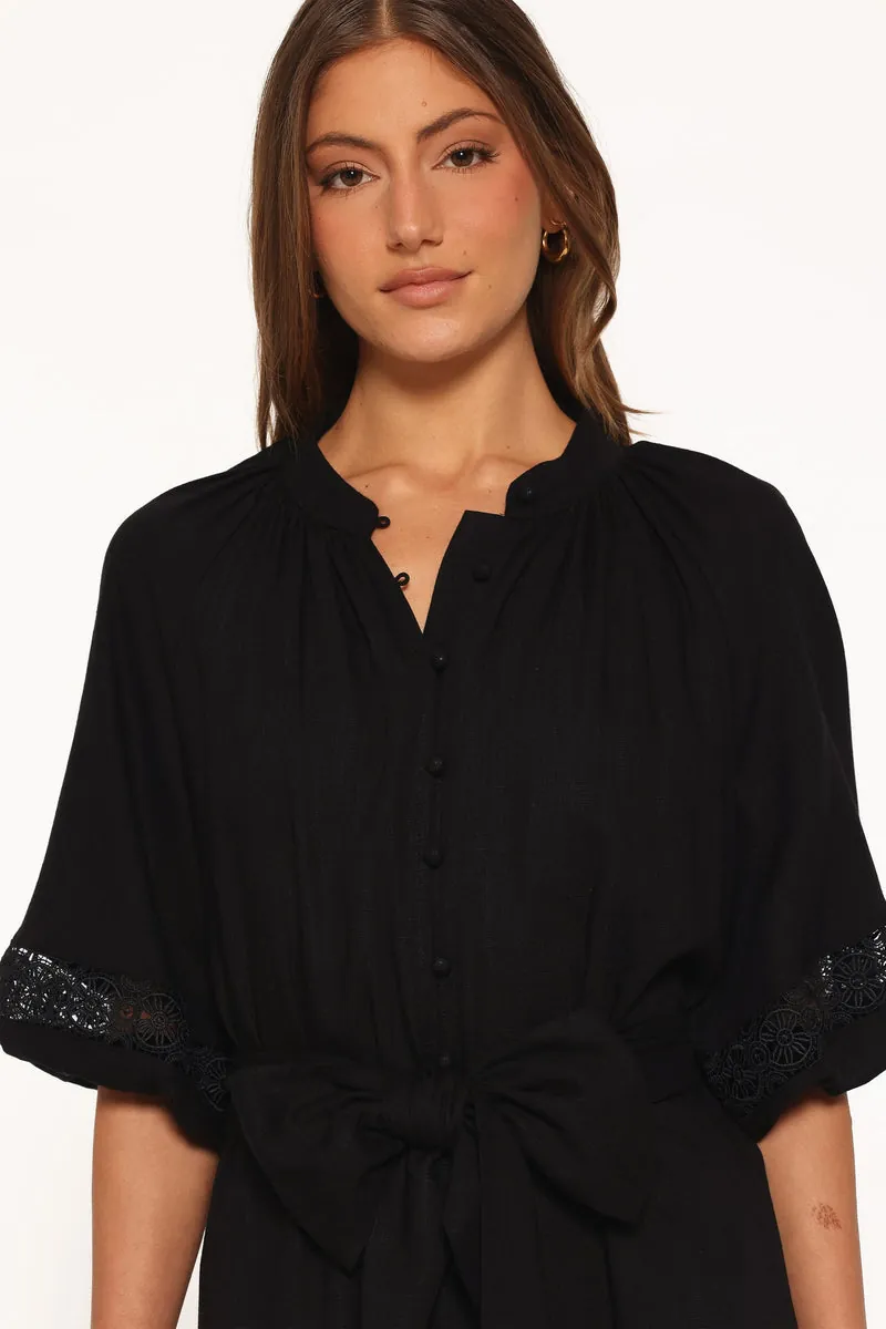 Vestido Longo Manga Longa Decosta Preto - foto 2
