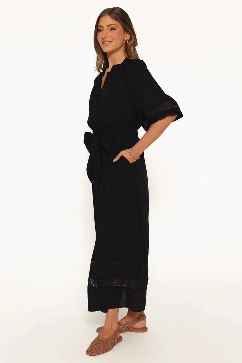 Vestido Longo Manga Longa Decosta Preto - foto 3