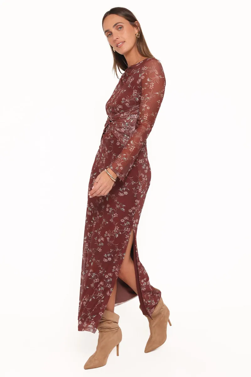 Vestido Manga Longa Nash Rust Floral - foto 3