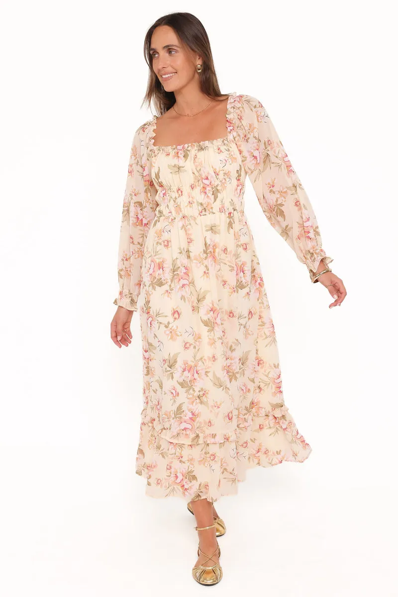 Vestido Midi Aine Creme Floral - foto 2